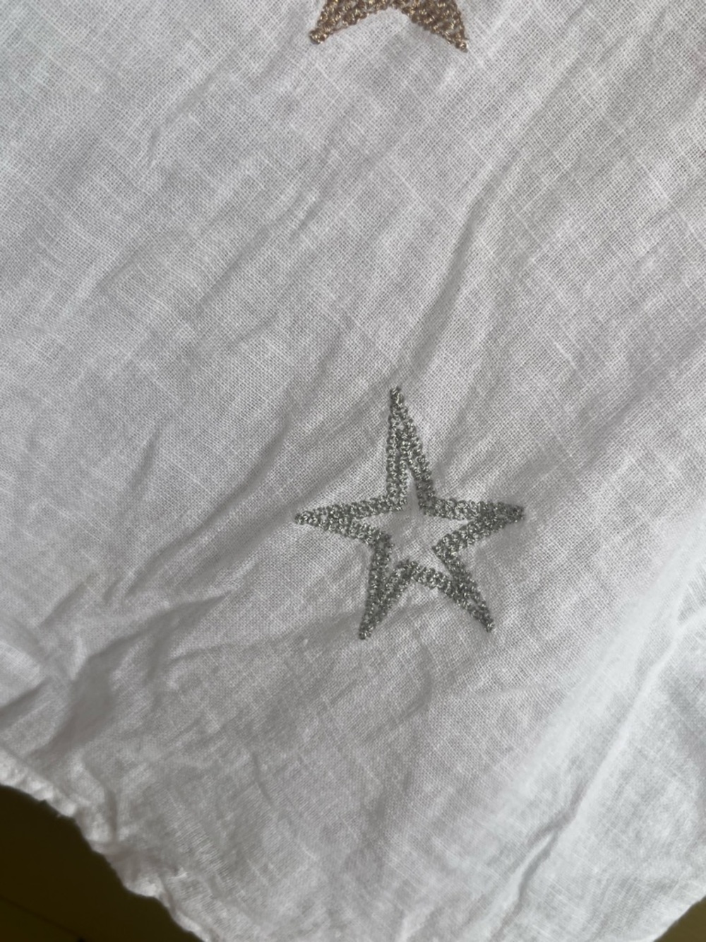 Rails Charlie Linen Blend White Gold Star-Print Button-Up Shirt XL - Picture 6 of 16